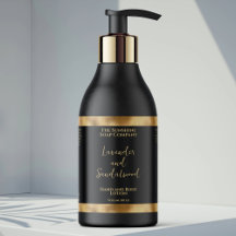 Luxe zwart & goud folie cosmetica fles label