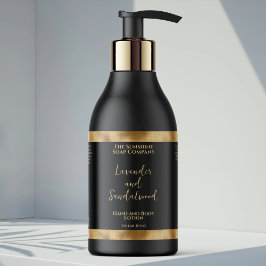 Luxe zwart & goud folie cosmetica fles label