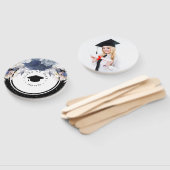 Luxe Zwart Goud Foto Bloemen Afstuderen Handwaaier (Niet-gemonteerd)