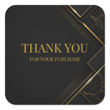 Luxe Zwart Goud Geometrische Dank U Sticker