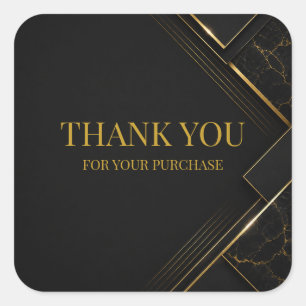 Luxe Zwart Goud Geometrische Dank U Sticker
