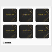 Luxe Zwart Goud Geometrische Dank U Sticker (Vel)