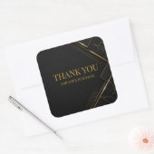 Luxe Zwart Goud Geometrische Dank U Sticker (Envelop)