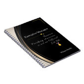 Luxe zwart & goud gepersonaliseerd notitieboek (Rechterzijde)