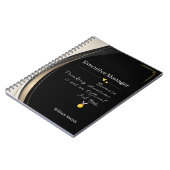 Luxe zwart & goud gepersonaliseerd notitieboek (Linkerzijde)