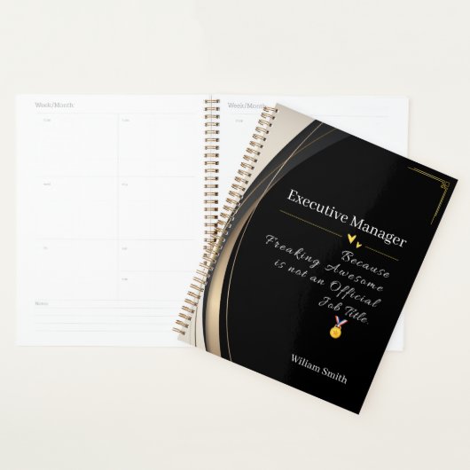 Luxe Zwart & Goud gepersonaliseerd Planner (Display)