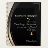 Luxe Zwart & Goud gepersonaliseerd Planner (Voorkant)