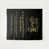 Luxe Zwart & Goud - Gepersonaliseerd Wandkleed (Voorkant (horizontaal))