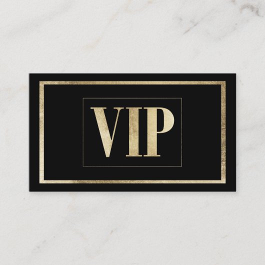 Luxe zwart goud glam VIP kaart club lid Visitekaartje (Voorkant)