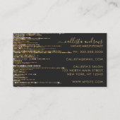 Luxe Zwart Goud Glitter Fringe Gordijn Visitekaartje (Achterkant)