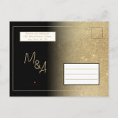 Luxe Zwart Goud Glitter Kalender Save the Date Aankondigingskaart (Achterkant)