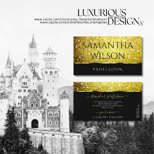 Luxe Zwart Goud Glitter Vonk Sterren Uitstekend Visitekaartje