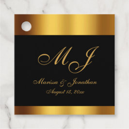 Luxe zwart goud grens bruiloft dank u bedankjes labels