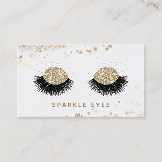 *~* Luxe Zwart Goud Grijs Ogen Lashes Glam Visitekaartje (Voorkant)