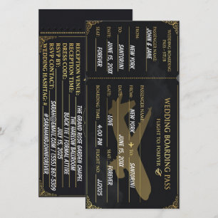 Luxe zwart & goud instapkaart save the date