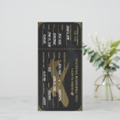 Luxe zwart & goud instapkaart save the date (Staand voorkant)
