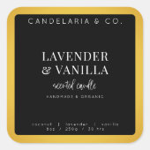 Luxe Zwart & Goud Kaars Sticker Label (Voorkant)