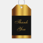 Luxe Zwart Goud Kalligrafie Border Bruiloft Cadeaulabel (Achterkant)