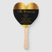 Luxe Zwart Goud Kalligrafie Border Bruiloft Handwaaier (Achterkant)