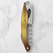 Luxe Zwart Goud Kalligrafie Border Bruiloft Kurkentrekker (Achterkant)