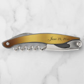 Luxe Zwart Goud Kalligrafie Border Bruiloft Kurkentrekker (Achterkant)