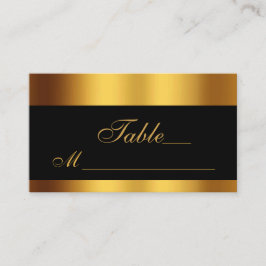 Luxe Zwart Goud Kalligrafie Border Bruiloft Plaatskaartje