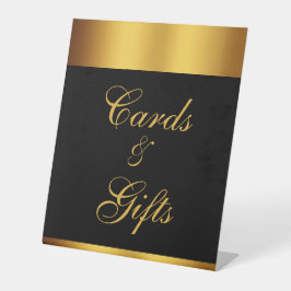 Luxe Zwart Goud Kalligrafie Kaarten Cadeaus Bruilo Reclamebord Met Voetstuk