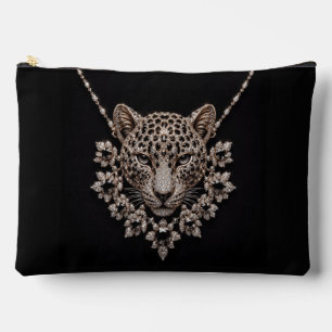 Luxe zwart & goud luipaard bloemendiamant etui
