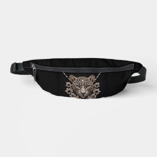 Luxe Zwart & Goud Luipaard Bloemendiamantketting Heuptasje