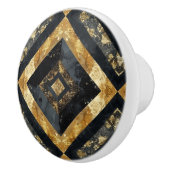 Luxe zwart goud marmer geometrisch patroon keramische knop (Rechts)
