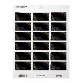 Luxe Zwart Goud Marmer Retouradres Sticker (Full Sheet)