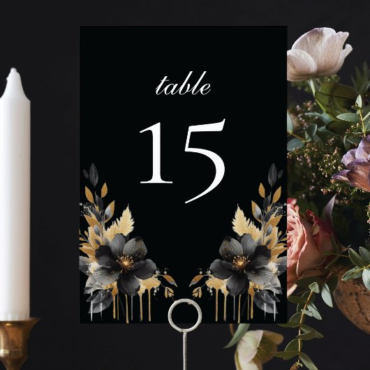 Luxe zwart goud Mexicaanse stijl quinceañera Kaart