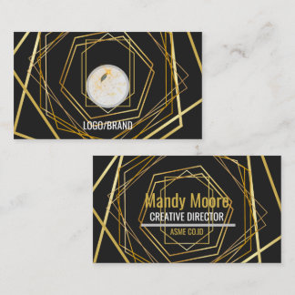 Luxe Zwart & Goud Minimaal Professioneel Zakelijk Visitekaartje