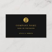 Luxe Zwart Goud Minimal Business Logo Contact Visitekaartje (Voorkant)