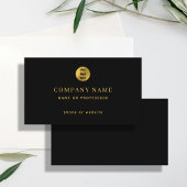 Luxe Zwart Goud Minimal Business Logo Contact Visitekaartje