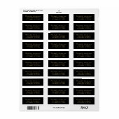 luxe Zwart Goud Minimal Script Retouradres Etiket (Full Sheet)