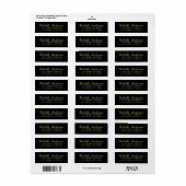 luxe zwart goud minimal script retouradres etiket (Full Sheet)