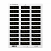 luxe Zwart Goud Minimal Script Retouradres Etiket (Full Sheet)