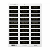luxe zwart goud minimal script retouradres etiket (Full Sheet)