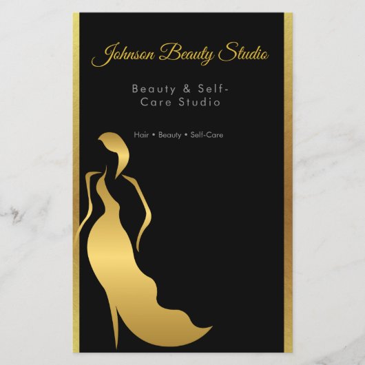 Luxe Zwart & Goud Minimale Luxe Flyer (Voorkant)