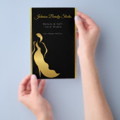 Luxe Zwart & Goud Minimale Luxe Flyer (Hand)