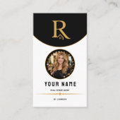 Luxe Zwart Goud Modern Vastgoed QR Code ID Contactkaartje (Voorkant)