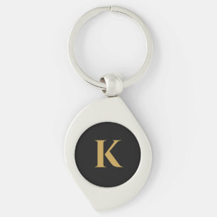 Luxe Zwart Goud Monogram A Sleutelhanger