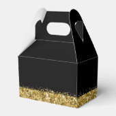 Luxe Zwart Goud Monogram Eerste Letter van de Naam Bedankdoosjes (Achterkant)