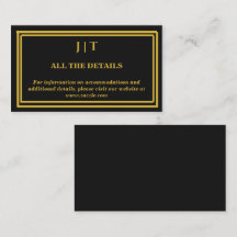 Luxe Zwart & Goud Monogram Huwelijksbijlage