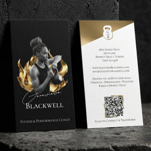 Luxe Zwart Goud Personal Trainer Fitness Foto Visitekaartje