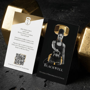 Luxe Zwart Goud Persoonlijke Trainer Fitness Foto Visitekaartje