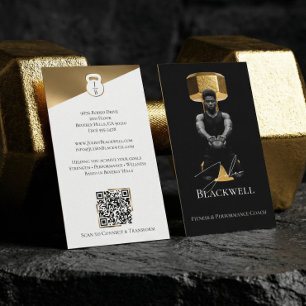Luxe Zwart Goud Persoonlijke Trainer Fitness Foto Visitekaartje