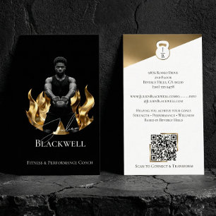 Luxe Zwart Goud Persoonlijke Trainer Fitness Foto Visitekaartje
