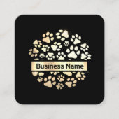 Luxe Zwart Goud Pet Supplies Store Vierkante Visitekaartje (Voorkant)